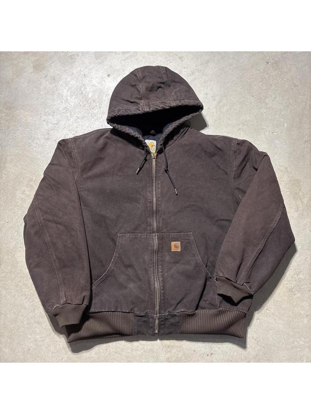 Vintage Y2K Carhartt J130 DKB Brown Active Jacket Mens 2XL Distressed